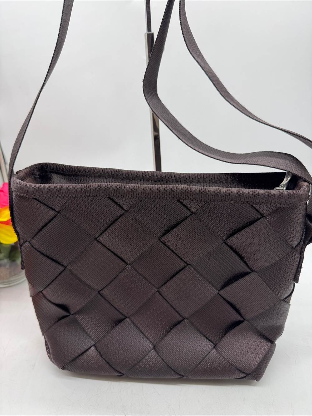 Maggie Bags Chocolate Brown Woven Crossbody Bag MCB10358 - Picture 5 of 14